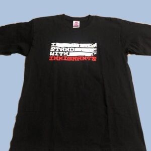 I Stand with Immigrants Unisex Black T-Shirt